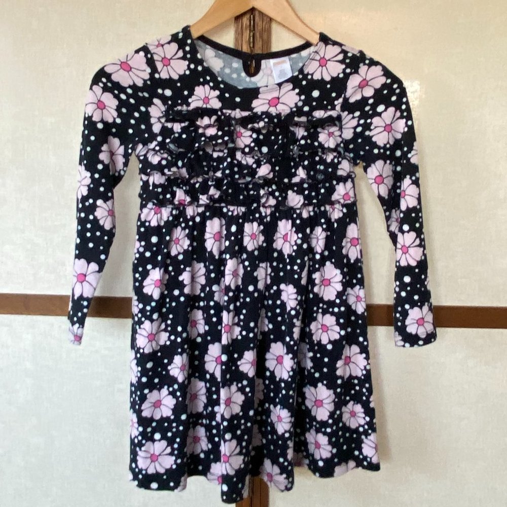 Gymboree Floral and Polka Dot with Ruffled Front Girl’s Size 7